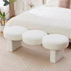 Banc de chambre rembourré en bouclette 56,3W pour entrée ou pied de lit - 56,3L x 19,7P x 17,7H
