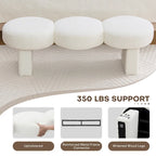 Banc de chambre rembourré en bouclette 56,3W pour entrée ou pied de lit - 56,3L x 19,7P x 17,7H