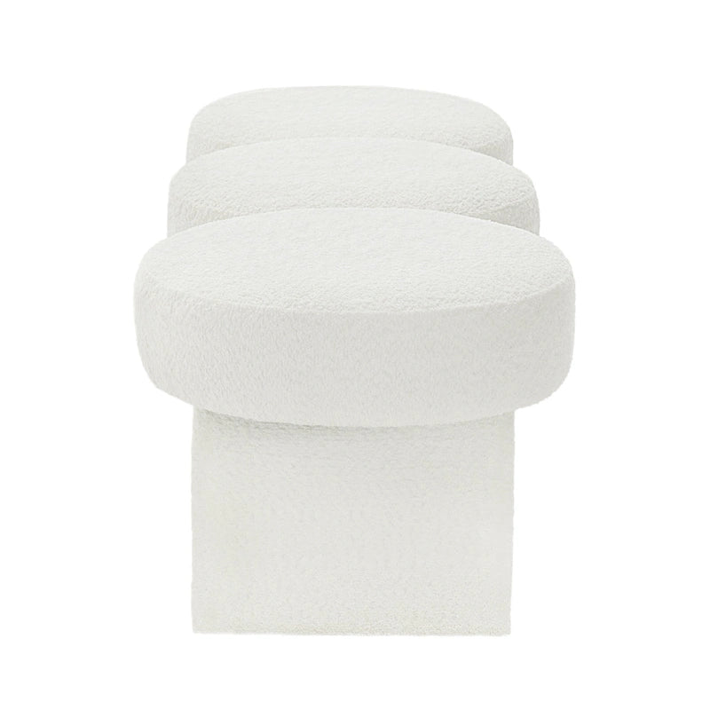 Banc de chambre rembourré en bouclette 56,3W pour entrée ou pied de lit - 56,3L x 19,7P x 17,7H