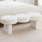Banc de chambre rembourré en bouclette 56,3W pour entrée ou pied de lit - 56,3L x 19,7P x 17,7H