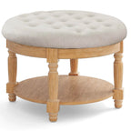 Costway 29 Grand Repose-Pieds Rond Table Basse Banc de Rangement avec