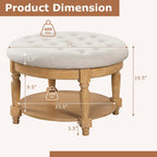 Costway 29 Grand Repose-Pieds Rond Table Basse Banc de Rangement avec