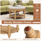 Costway 29 Grand Repose-Pieds Rond Table Basse Banc de Rangement avec