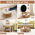 Costway 29 Grand Repose-Pieds Rond Table Basse Banc de Rangement avec