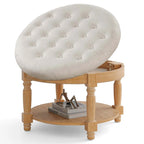 Costway 29 Grand Repose-Pieds Rond Table Basse Banc de Rangement avec