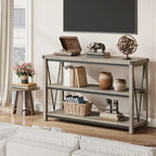 Console d'entrée de ferme, table console longue et étroite de 119 cm avec rangement