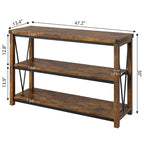 Console d'entrée de ferme, table console longue et étroite de 119 cm avec rangement