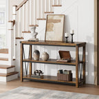 Console d'entrée de ferme, table console longue et étroite de 119 cm avec rangement