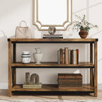Console d'entrée de ferme, table console longue et étroite de 119 cm avec rangement