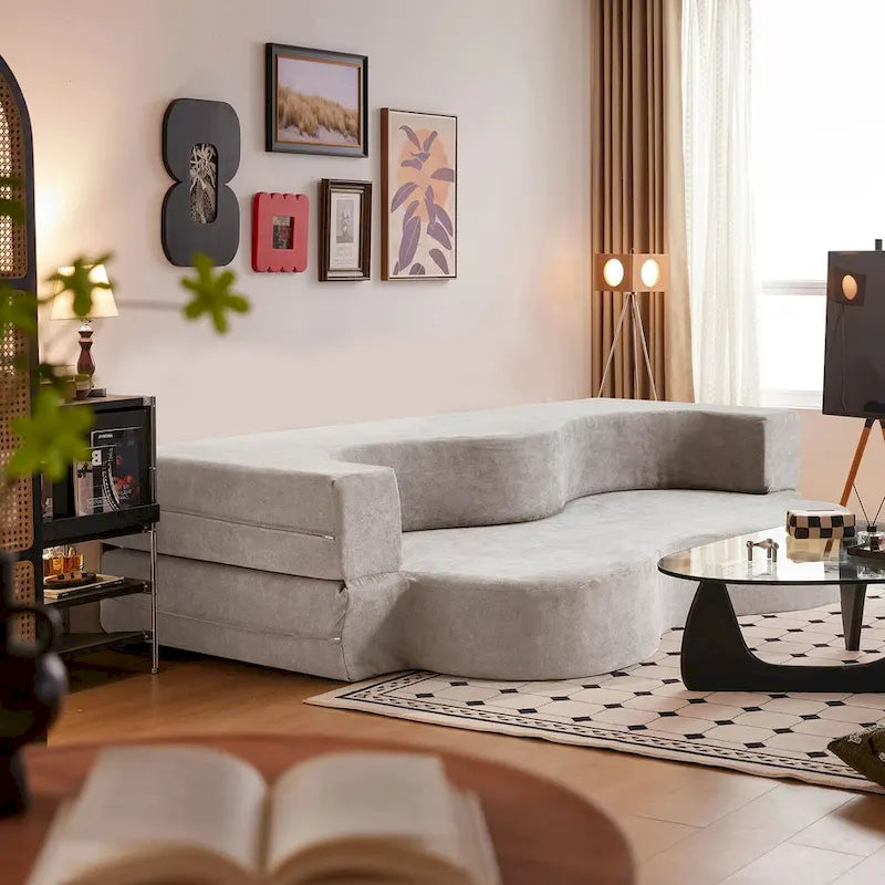 Canapé-lit convertible pliant avec mousse haute densité pour salon, chambre d'amis et chambre à coucher