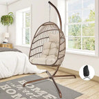 Chaise suspendue œuf surdimensionnée FINCATI Indoor Royal avec support, chaise balançoire œuf d'extérieur avec support, chaise balançoire œuf confortable de 158 kg