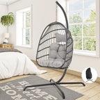 Chaise suspendue œuf surdimensionnée FINCATI Indoor Royal avec support, chaise balançoire œuf d'extérieur avec support, chaise balançoire œuf confortable de 158 kg