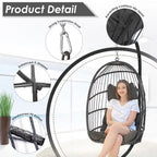 Chaise suspendue œuf surdimensionnée FINCATI Indoor Royal avec support, chaise balançoire œuf d'extérieur avec support, chaise balançoire œuf confortable de 158 kg