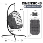 Chaise suspendue œuf surdimensionnée FINCATI Indoor Royal avec support, chaise balançoire œuf d'extérieur avec support, chaise balançoire œuf confortable de 158 kg