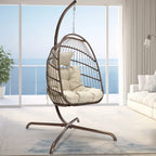 Chaise suspendue œuf surdimensionnée FINCATI Indoor Royal avec support, chaise balançoire œuf d'extérieur avec support, chaise balançoire œuf confortable de 158 kg