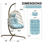 Chaise suspendue œuf surdimensionnée FINCATI Indoor Royal avec support, chaise balançoire œuf d'extérieur avec support, chaise balançoire œuf confortable de 158 kg