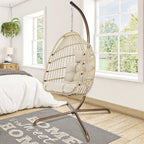 Chaise suspendue œuf surdimensionnée FINCATI Indoor Royal avec support, chaise balançoire œuf d'extérieur avec support, chaise balançoire œuf confortable de 158 kg