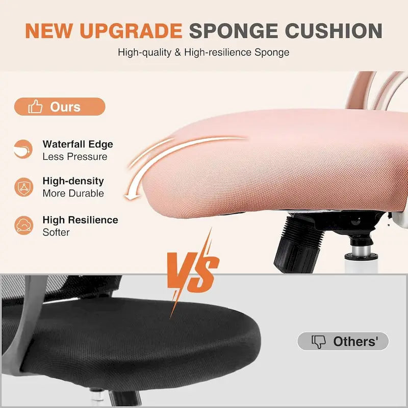 Chaise de bureau ergonomique à dossier haut en maille avec roulettes et appuis-tête réglables, accoudoirs relevables confortables
