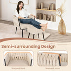 Ensemble de fauteuil d'appoint et de repose-pieds simples Gymax Modern Dutch en velours