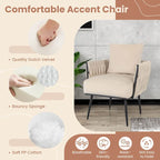 Ensemble de fauteuil d'appoint et de repose-pieds simples Gymax Modern Dutch en velours