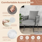 Ensemble de fauteuil d'appoint et de repose-pieds simples Gymax Modern Dutch en velours