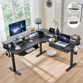 Bureau d'ordinateur électrique en L de 60 po, bureau de jeu réglable en hauteur