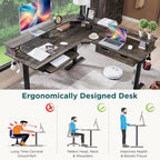 Bureau d'ordinateur électrique en L de 60 po, bureau de jeu réglable en hauteur