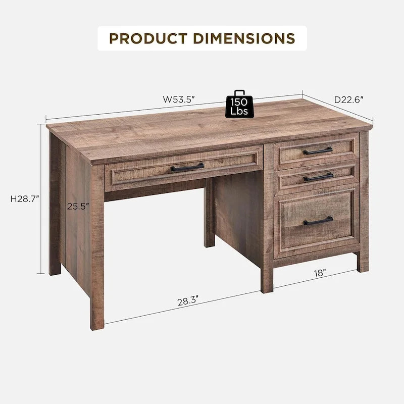 Bureau de style « ferme moderne », bureau d'ordinateur avec meuble de classement