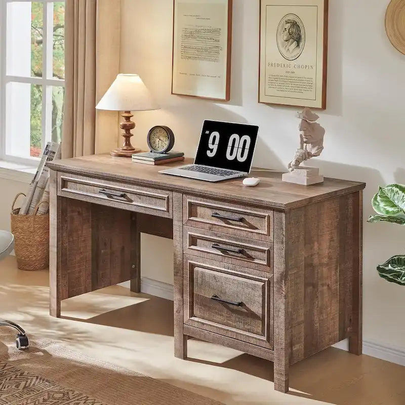 Bureau de style « ferme moderne », bureau d'ordinateur avec meuble de classement