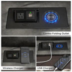 Ensemble de canapés inclinables électriques 6 places avec gravité zéro, haut-parleur de basses, chargeur sans fil, ports USB/Type-C, lumières LED, porte-gobelets, gris