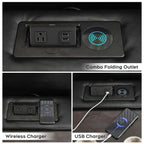 Ensemble de canapés inclinables électriques 6 places avec gravité zéro, haut-parleur de basses, chargeur sans fil, ports USB/Type-C, lumières LED, porte-gobelets, gris