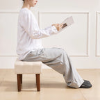 Petit repose-pieds ottoman, repose-pieds ottoman en lin avec pieds, repose-pieds rembourré rectangulaire pour canapé, salon, sous le bureau