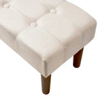 Petit repose-pieds ottoman, repose-pieds ottoman en lin avec pieds, repose-pieds rembourré rectangulaire pour canapé, salon, sous le bureau