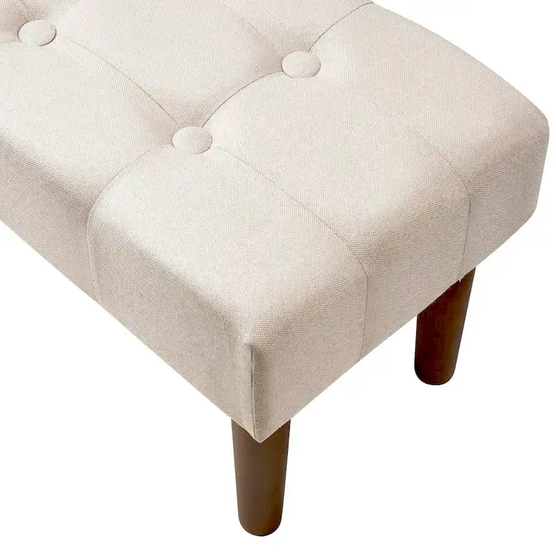 Petit repose-pieds ottoman, repose-pieds ottoman en lin avec pieds, repose-pieds rembourré rectangulaire pour canapé, salon, sous le bureau