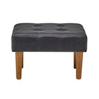 Petit repose-pieds ottoman, repose-pieds ottoman en lin avec pieds, repose-pieds rembourré rectangulaire pour canapé, salon, sous le bureau