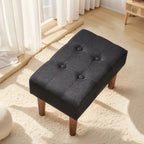 Petit repose-pieds ottoman, repose-pieds ottoman en lin avec pieds, repose-pieds rembourré rectangulaire pour canapé, salon, sous le bureau
