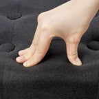 Petit repose-pieds ottoman, repose-pieds ottoman en lin avec pieds, repose-pieds rembourré rectangulaire pour canapé, salon, sous le bureau