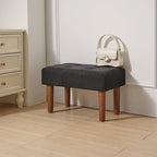 Petit repose-pieds ottoman, repose-pieds ottoman en lin avec pieds, repose-pieds rembourré rectangulaire pour canapé, salon, sous le bureau