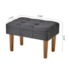 Petit repose-pieds ottoman, repose-pieds ottoman en lin avec pieds, repose-pieds rembourré rectangulaire pour canapé, salon, sous le bureau