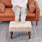 Petit repose-pieds ottoman, repose-pieds ottoman en lin avec pieds, repose-pieds rembourré rectangulaire pour canapé, salon, sous le bureau