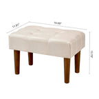 Petit repose-pieds ottoman, repose-pieds ottoman en lin avec pieds, repose-pieds rembourré rectangulaire pour canapé, salon, sous le bureau