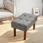 Petit repose-pieds ottoman, repose-pieds ottoman en lin avec pieds, repose-pieds rembourré rectangulaire pour canapé, salon, sous le bureau