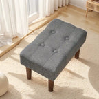 Petit repose-pieds ottoman, repose-pieds ottoman en lin avec pieds, repose-pieds rembourré rectangulaire pour canapé, salon, sous le bureau