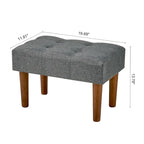 Petit repose-pieds ottoman, repose-pieds ottoman en lin avec pieds, repose-pieds rembourré rectangulaire pour canapé, salon, sous le bureau
