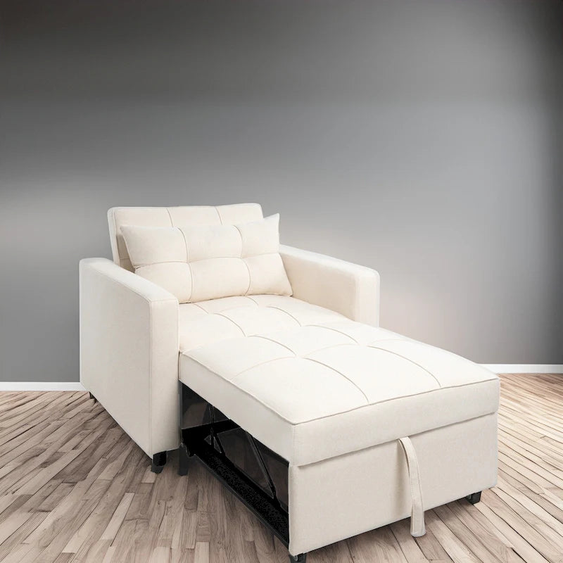 Fauteuil-lit convertible 3-en-1 moderne, canapé-lit rembourré, chaise longue pliable pour petits espaces