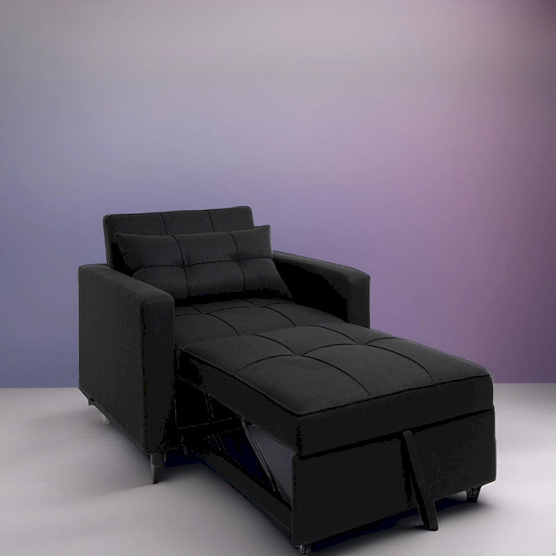 Fauteuil-lit convertible 3-en-1 moderne, canapé-lit rembourré, chaise longue pliable pour petits espaces
