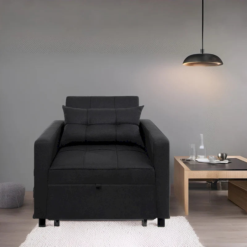 Fauteuil-lit convertible 3-en-1 moderne, canapé-lit rembourré, chaise longue pliable pour petits espaces