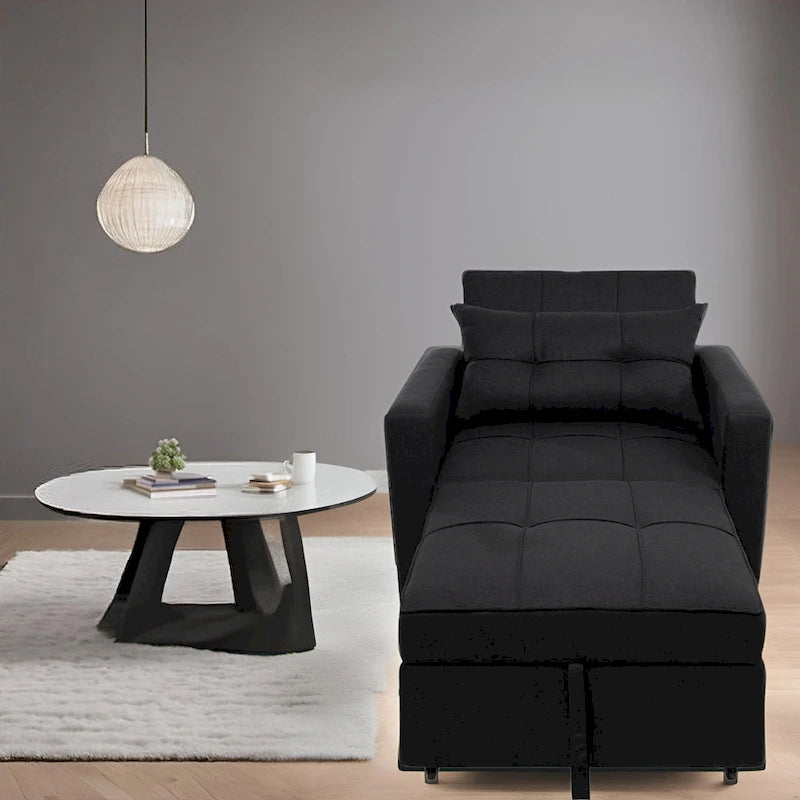 Fauteuil-lit convertible 3-en-1 moderne, canapé-lit rembourré, chaise longue pliable pour petits espaces