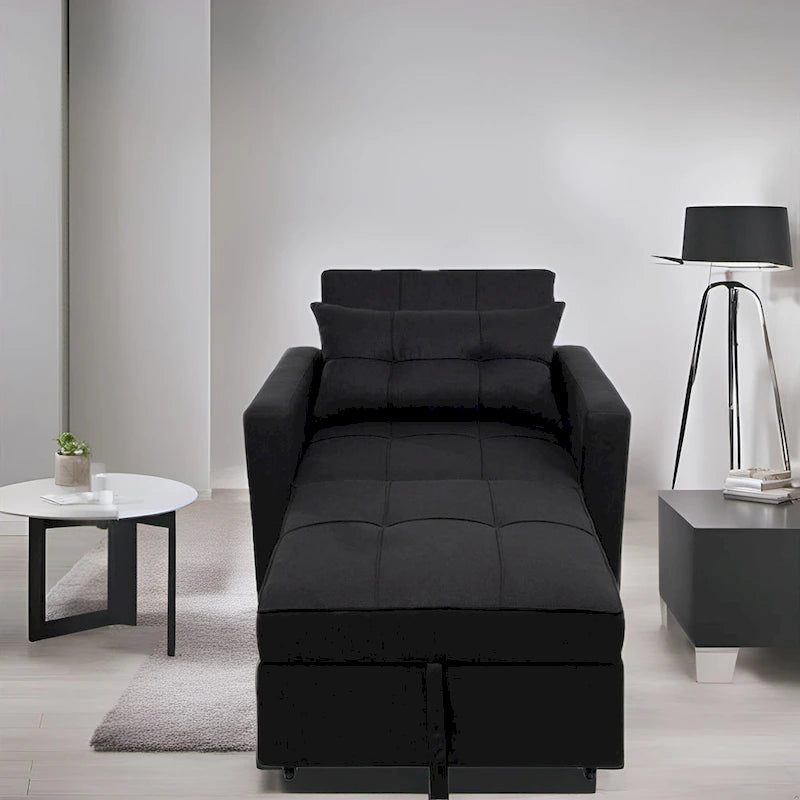 Fauteuil-lit convertible 3-en-1 moderne, canapé-lit rembourré, chaise longue pliable pour petits espaces