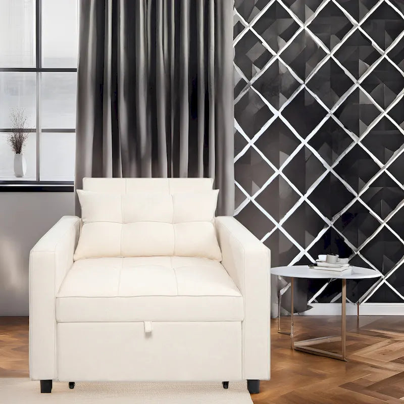 Fauteuil-lit convertible 3-en-1 moderne, canapé-lit rembourré, chaise longue pliable pour petits espaces